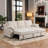 91" Chenille Convertible Sectional Sofa with Pull-Out Sleeper, Storage Chaise, Cup Holders & USB Charging-440233777