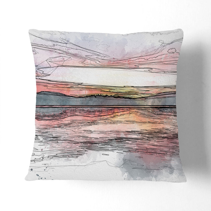 Abstract Square Cushion, 40cm H x 40cm W x 15cm D