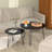 Set Of 2 Nesting Coffee Tables With Marble Top-2076242711