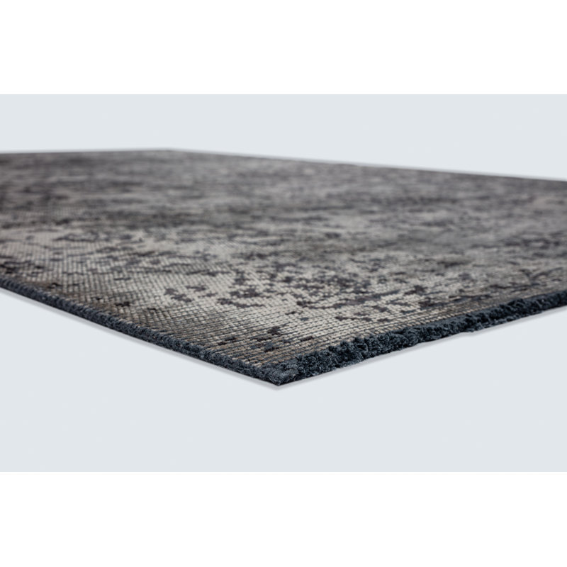 Tapis de luxe oriental gris Rapture / noir / brun foncé, Rectangle 7 pi 10 po x 11 pi 2 po
