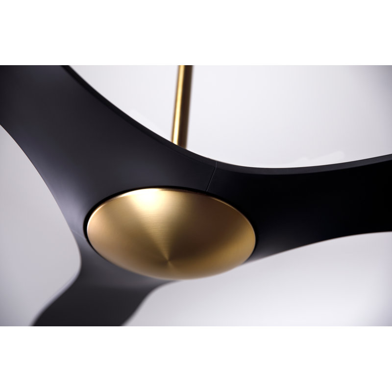 IC Brisa Downrod Ceiling Fan, Handheld Remote Control, Satin Brass/Matte Black