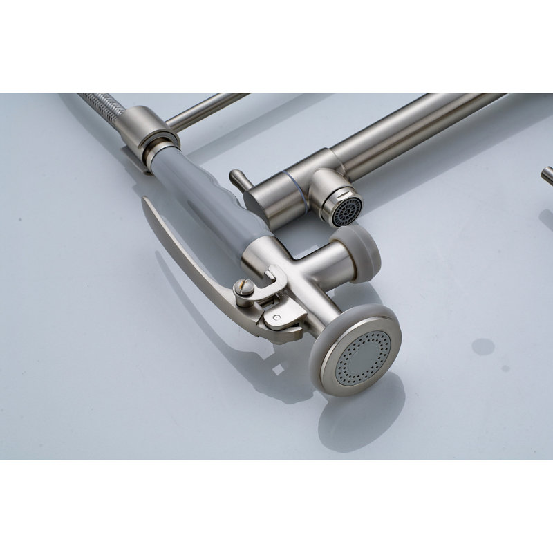 Commercial Kitchen Tap - Brushed Nickel, Pull Down , Design Nickel Faucet With Heavy Duty For Sink, Brushed Nickel