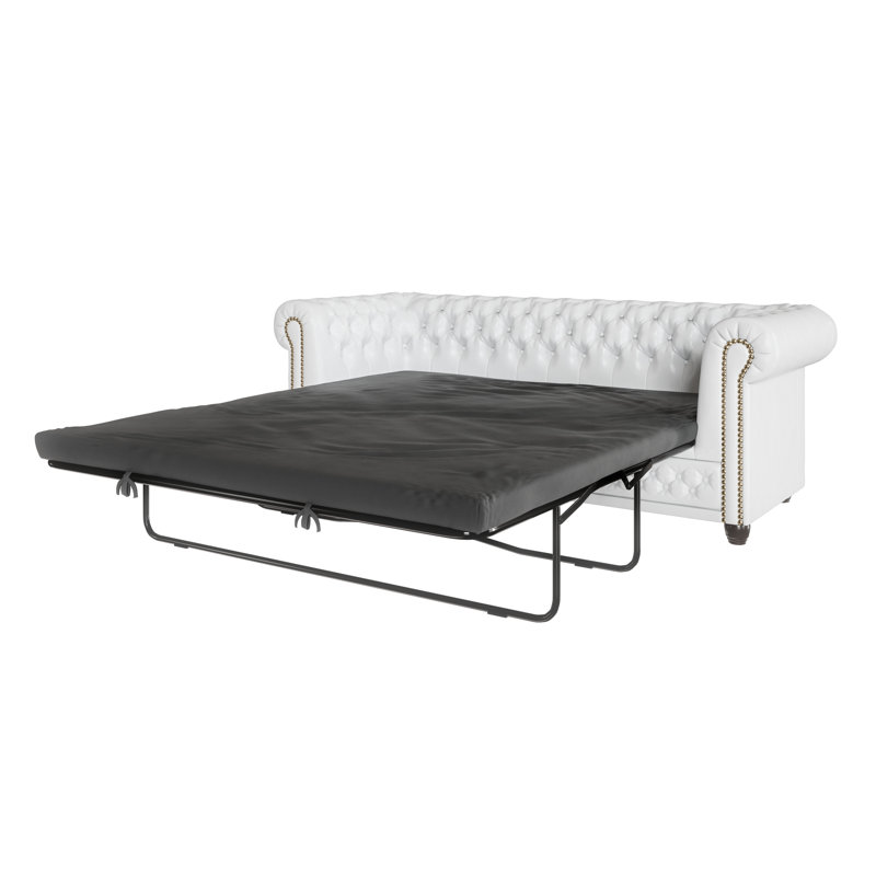 Chesterfield  Sofa Set with sleeping function 3+2+1, White