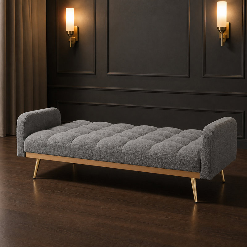 Soft Plush Adjustable Convertible Sofa Bed Multifunctional 3-Seater Couch, Space-Saving Sleeper Sofa with Comfortable Upholstery