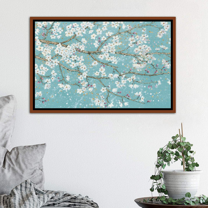 April Breeze I by James Wiens - Painting, 18" H x 26" W x 1.5" D, Classic Brown Framed Canvas