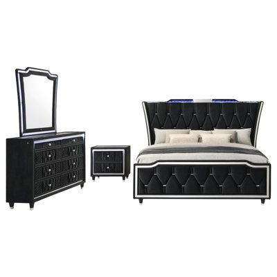 Lorient 4-Piece Queen Bedroom Set Black