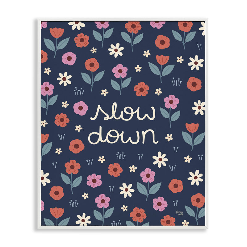 «Slow Down on Bright Florals», estampe numérique, design par Jessica Beck, H 20 po x l 16 po
