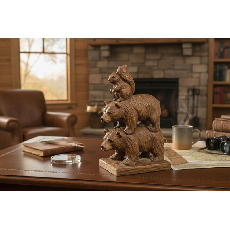 Ours sauvage et totem écureuil
