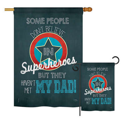 Drapeau en polyester à 2 côtés pour père d’été superhero dad summer day impressions