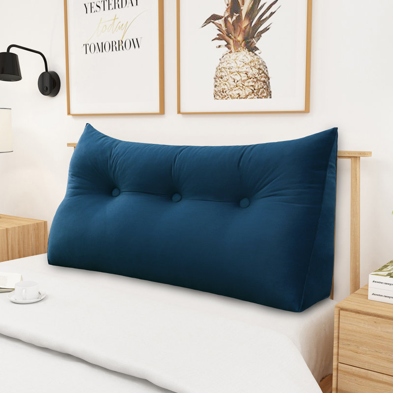 Triangular Backrest Cushion, Dark Blue, 50cm H x 100cm W