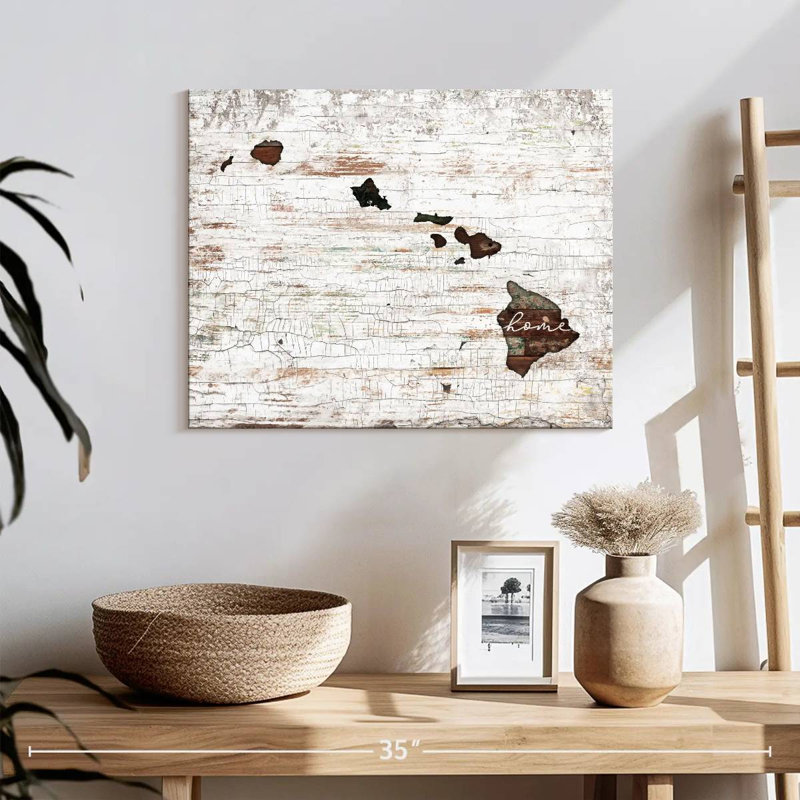 " Hawaii Home Map " Print, 16" H x 20" W x 1.25" D