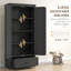 Armoire de rangement de 69 po de hauteur avec garde-manger noir. Offre amplement d'espace avec 4 tablettes et un tiroir. 2 tablettes réglables personnalisables. Surface en grain de bois de style. Inclinaison sécuritaire. L 31,5 po x P 15,75 po. H 68,9 po.