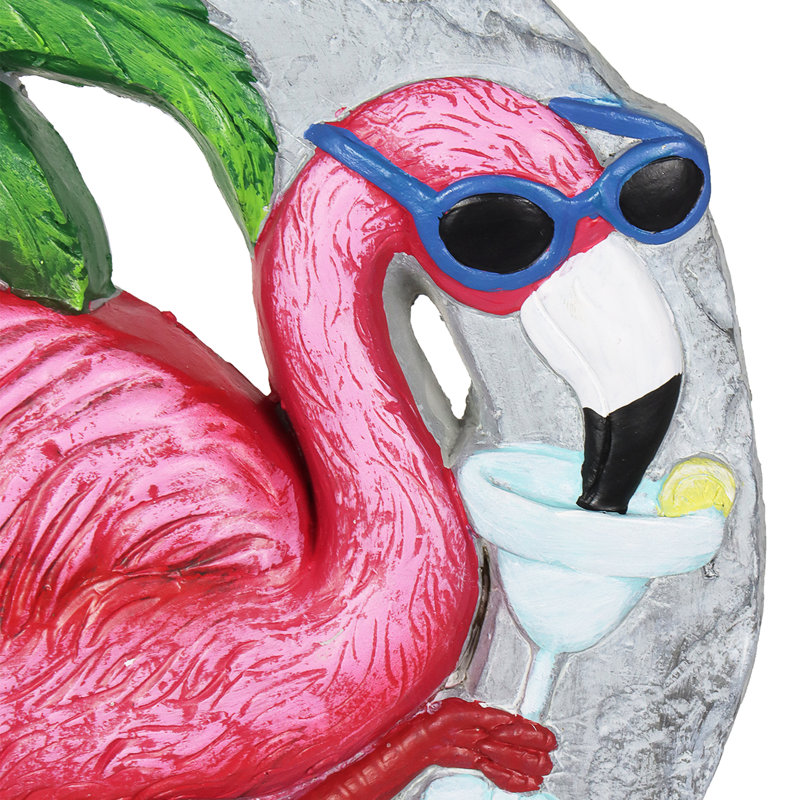 Tapis de couloir en résine peint à la main Exhart Flamingo