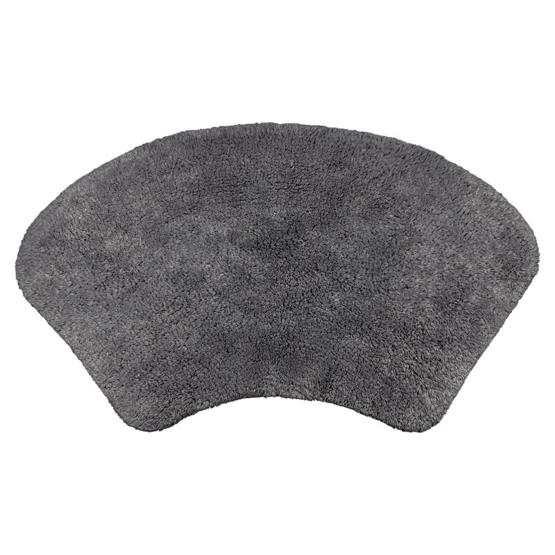 Curved Shower Bath Mat, Charcoal