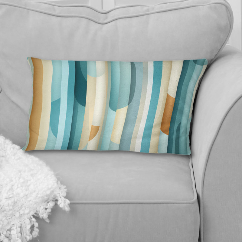 Coussin en polyester rayé Zen Tranquility