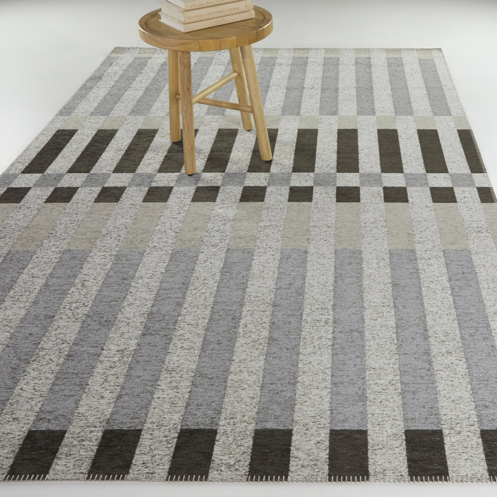 Lealia Recycled P.E.T Brown Recycled Fibers Rug, Rectangle 5'3" x 7'