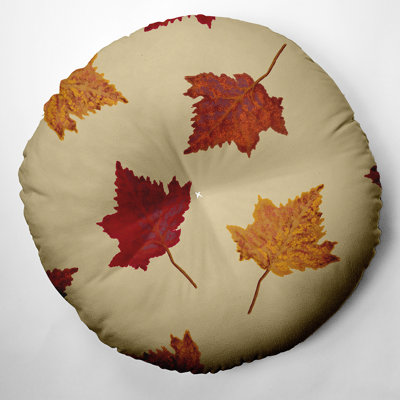 Coussin de sol touffeté à motif de feuilles