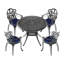 Table de salle à manger de patio 35,83 "avec cadre noir en fonte d'aluminium - Design, apparence élégante 35,83 pouces avec surface