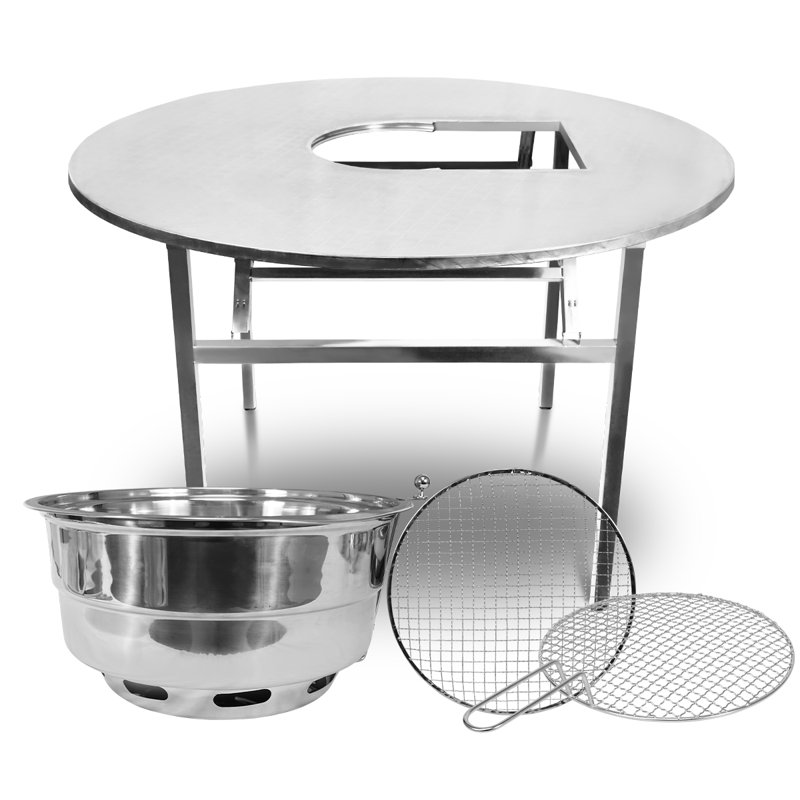 Ensemble de grande table pliable coréen barbecue