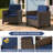 5-Piece Outdoor Wicker Sofa Set, All-Weather High Back with Comfy Cushions, 2 Swivel Rocker Chairs, 2 Ottomans & Sofa for Porch, Deck & Garden-1006909125