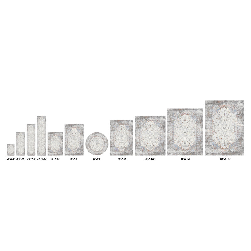 Tapis oriental gris / beige / brun Efes, Rectangle 2 pi x 3 pi