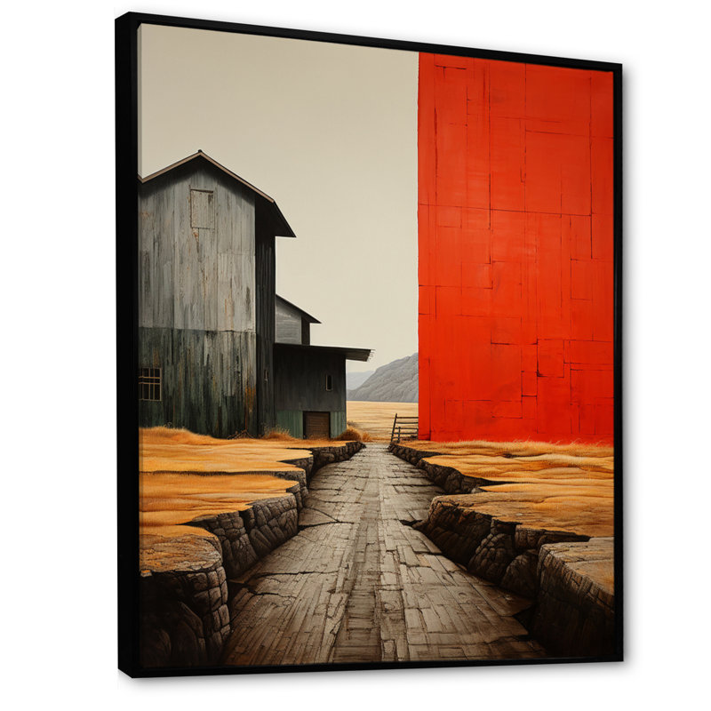«Epione Landscape Granges», H 32 po x l 16 po x P 1 po, Cadre flottant noir