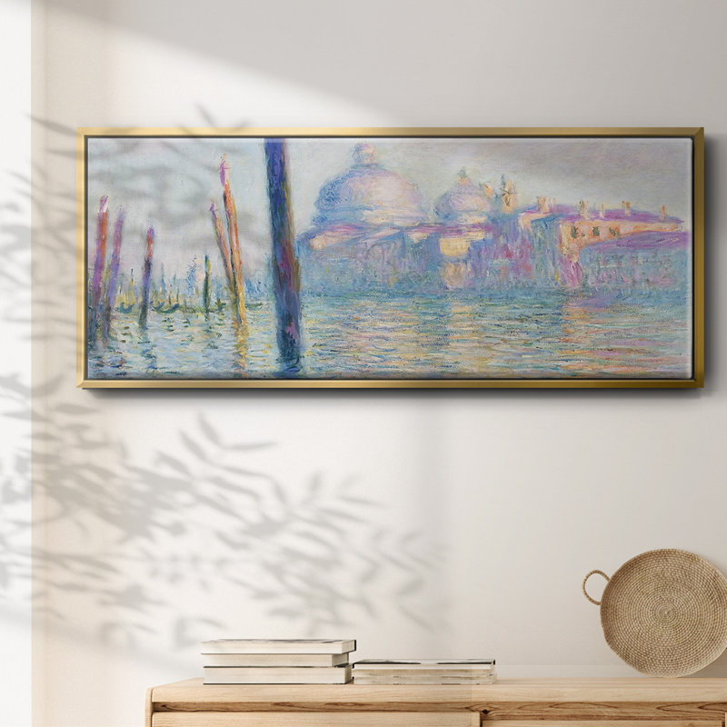 Le Grand Canal à Venise, 1908 01, H 20 po x l 50 po x P 1,5 po, Toile avec cadre flottant or