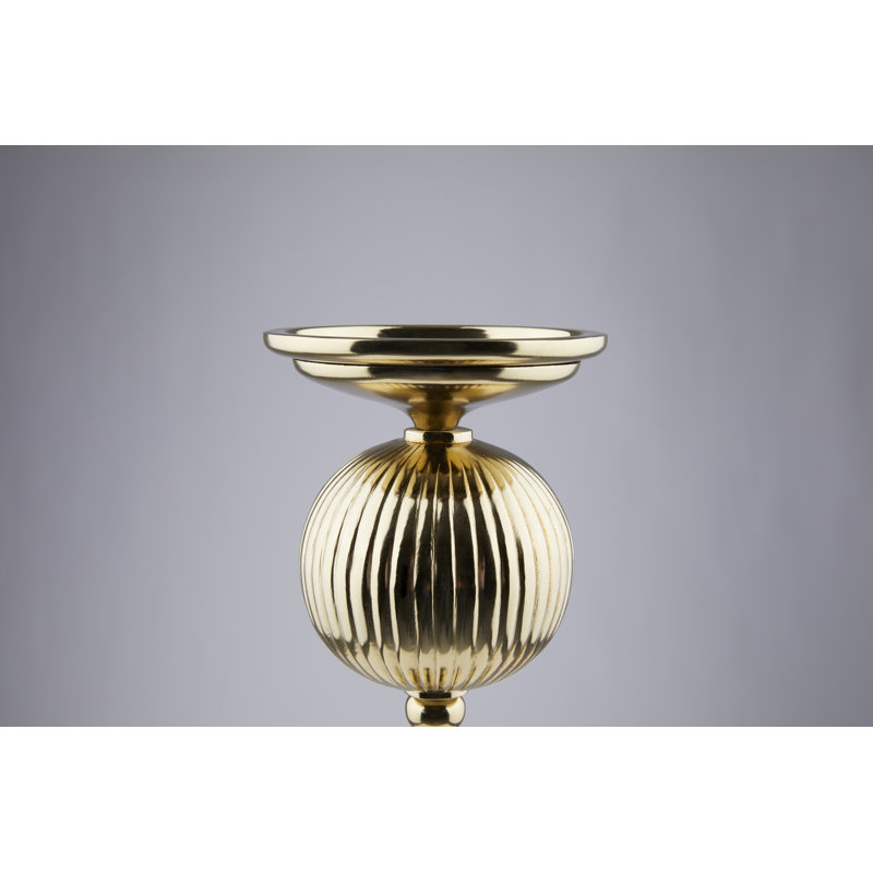18'' H Metal Tabletop Hurricane, Gold