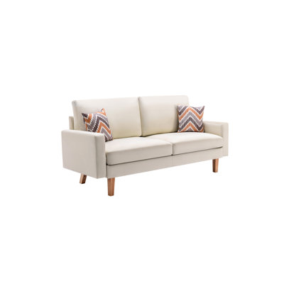 Causeuse en lin avec 2 coussins décoratifs Nahmir