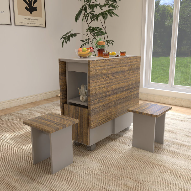 5 Pieces Folding Rectangular Dining Table Set