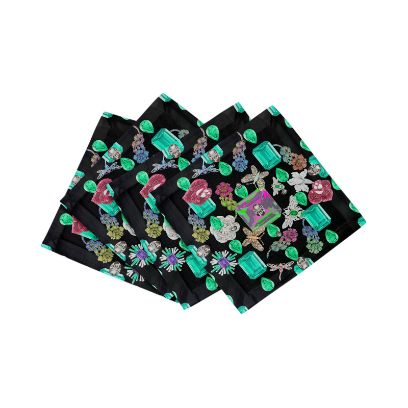 Square Napkins, Black