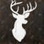 Silhouette blanche d'un cerf sur bois | Décoration de chambre à coucher