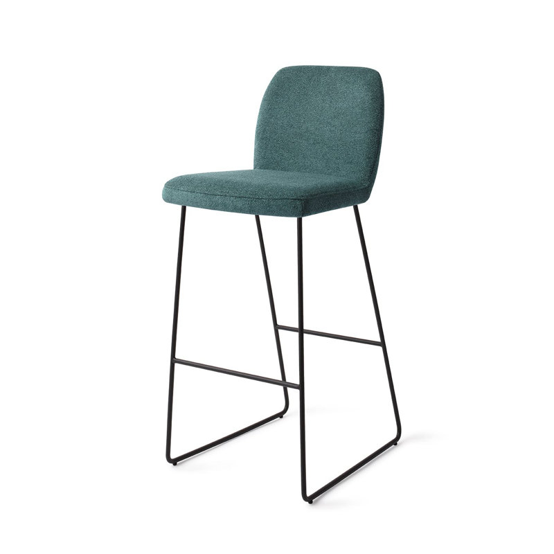 Ikata Merry Mermaid Bar Stool - Slide Black (L), Green, 75cm