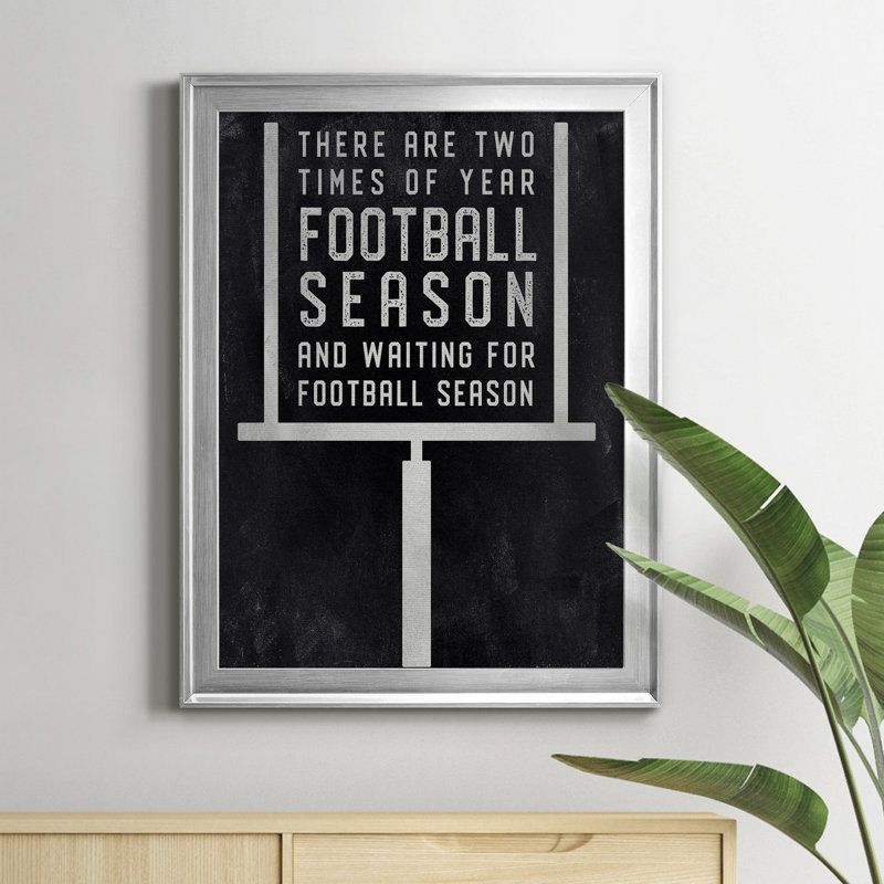 «Football Season», art textuel sur toile, H 22,5 po x l 30,5 po x P 1,5 po, Argent