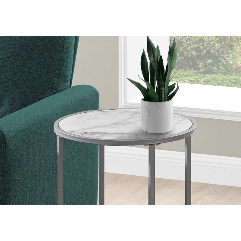 Charmante table d'appoint moderne avec une fonctionnalité polyvalente pour n'importe quelle pièce, Argent argent, Blanc