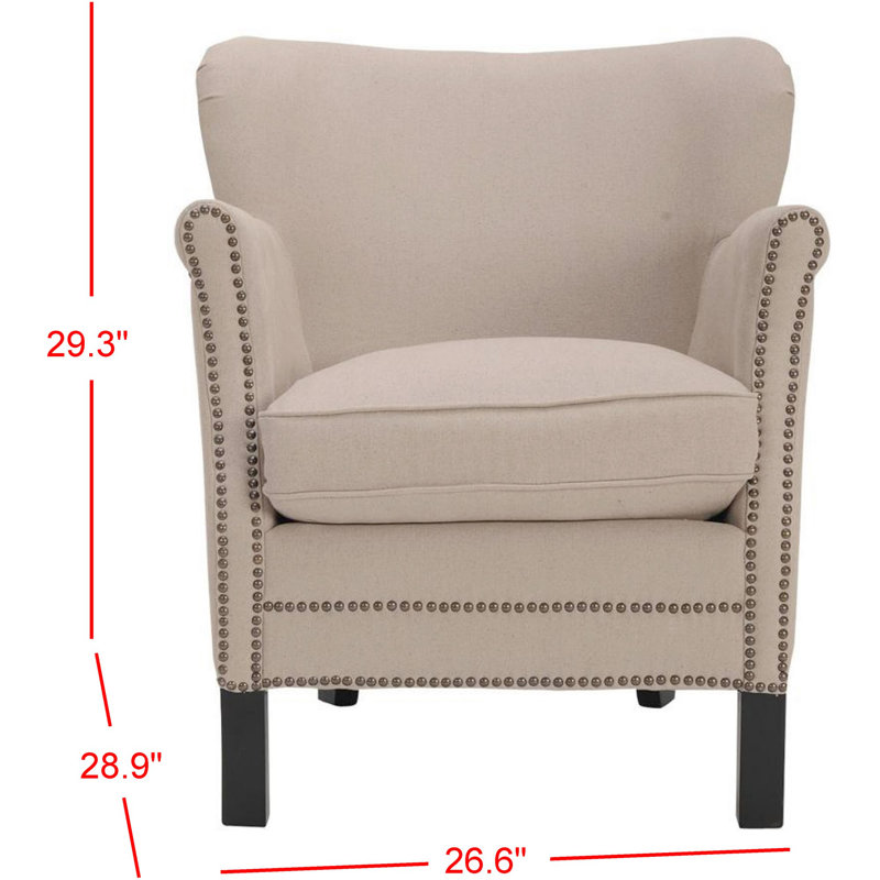 Upholstered Wingback Chair, Taupe