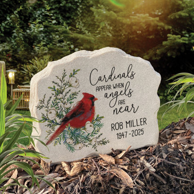 Cardinals Appear When Angels Are Near Memorial Garden Stone, Sympathy Gift, Cardinal Remembrance Outdoor Decor, Bereavement Gift for Loss of Loved One, Mom, Grandma
