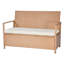 Banc de rangement pour terrasse Outdoor PE 70 gal, siège imperméable, conception 2 en 1, capacité de 2 personnes, cadre stable en acier allié, coussin de 7 cm d'épaisseur, montage facile, structure imperméable beige, installation rapide.