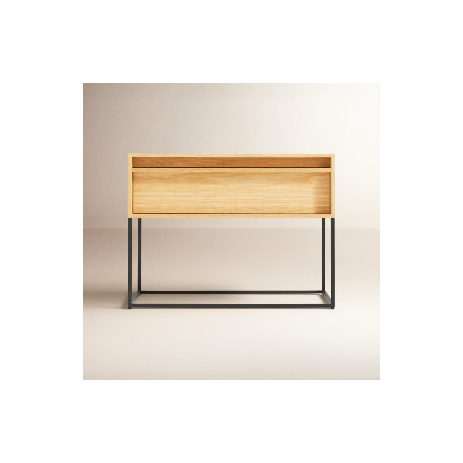 Rule 1 - Drawer Nightstand, Black/White Oak