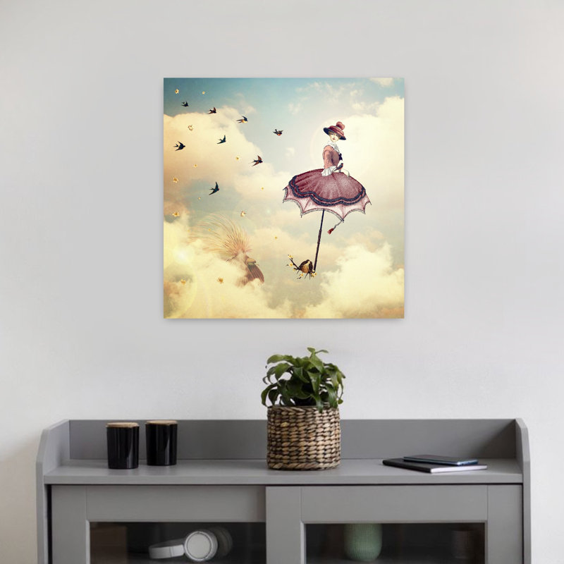 Un autre type de Mary Poppins, art urbain contemporain abstrait, H 18 po x l 18 po