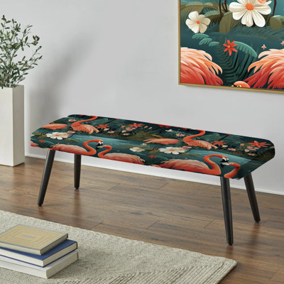 Banc rembourré noir à motif animalier - Valleyjos