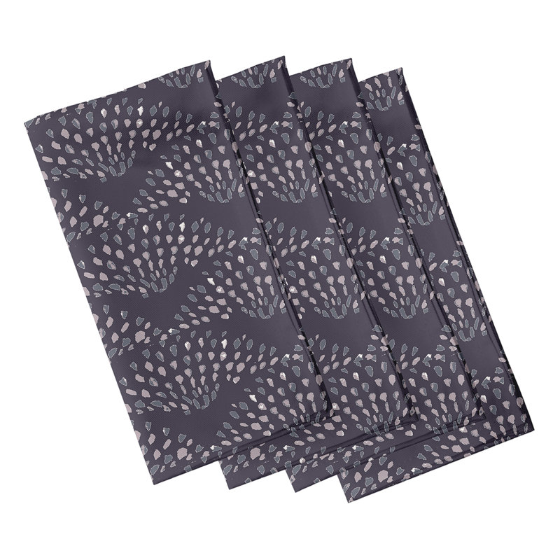 Johannesburg Polyester Geometric Square Napkin, Purple