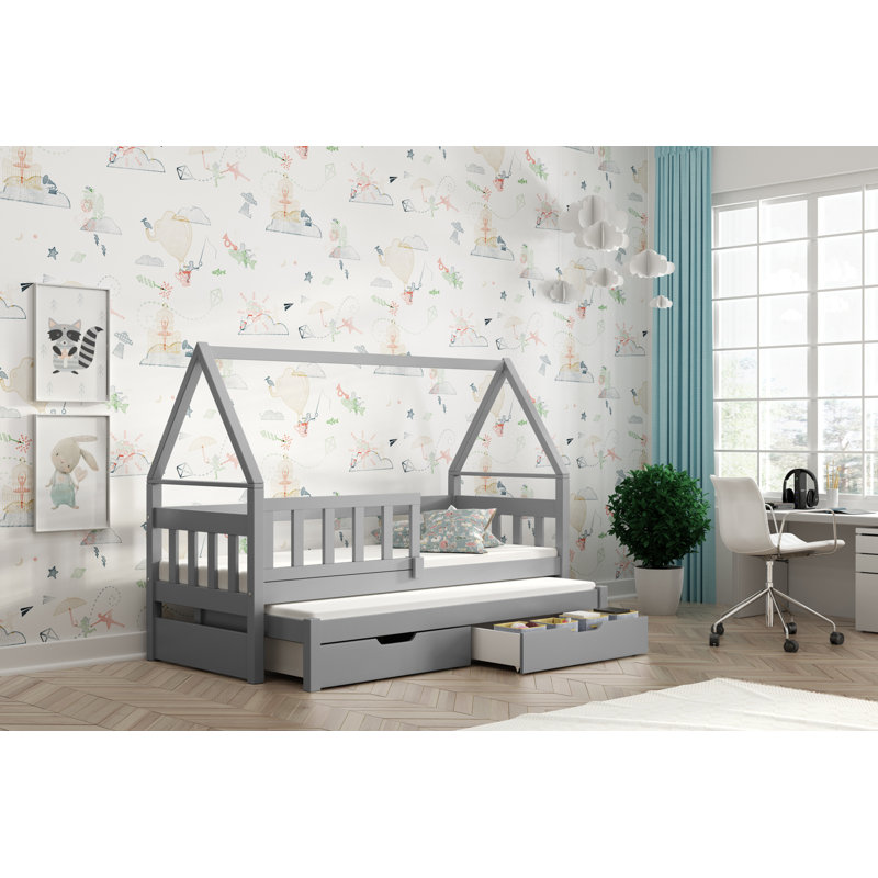 Devin European Toddler (80 X 180cm) Standard with Storage Included with Trundle Included, Grey