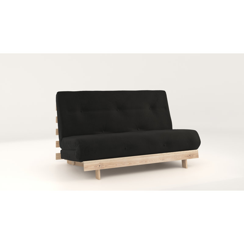 Chenango Full / Double 137 " Upholstered Futon and Mattress, Black