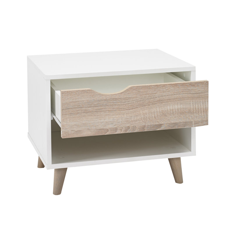Himes 50cm W Solid Wood Bedside Table