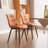 Modern Upholstered Back Dining Chair Armless Side Chair With Metal Legs-2123308373