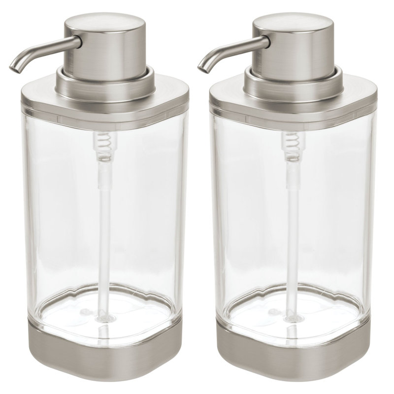 Distributeur de savon liquide iDesign pour comptoir de salle de bain ou évier de cuisine - Peut contenir un savon à main ou à vaisselle et un assainisseur