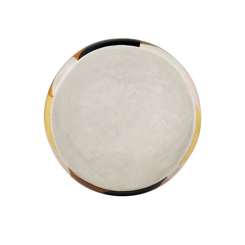 Multicolor Hand-Painted Round Terracotta Accent Table