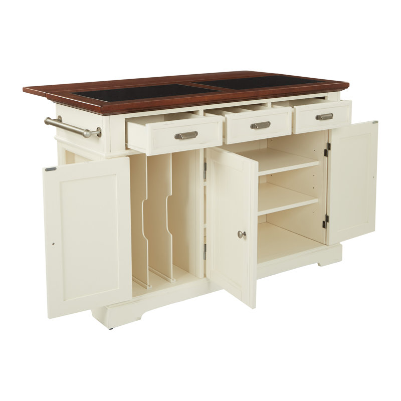 Ensemble pour îlot de cuisine Hewson, Blanc / chêne rétro