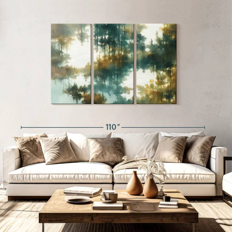 Avery Abstract Green Forest View, 48" H x 74" W
